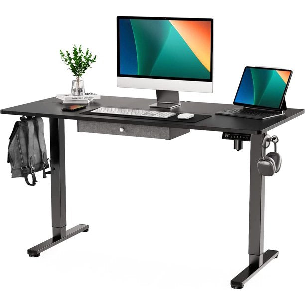 Electric Standing Desk with Drawer Height Adjustable Computer Stand Up Table for Home Office, 48x24 Inches, Black - Walmart.com