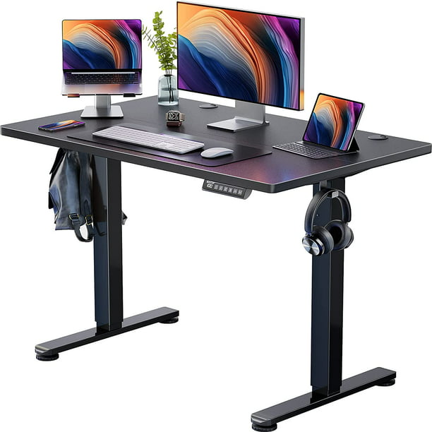 Electric Standing Desk 40" x 24" Height Adjustable Sit Stand up Desk for Home Office, Black - Walmart.com