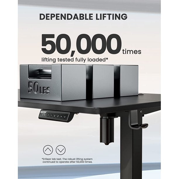 Electric Standing Desk 48" x 24" Height Adjustable Sit Stand up Desk for Home Office, Black - Walmart.com