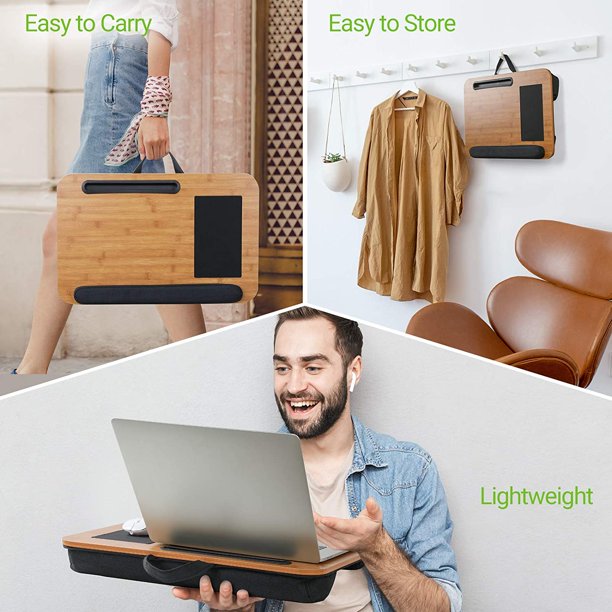 Myfurnideal Laptop Lap Desk Laptop Stand Fits Up to 17 Inch Laptop with Wrist Rest & Built-in Mouse Pad for Home, Office - Walmart.com