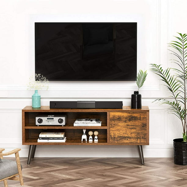 TV Console Table with Storage for 55 inch TV Retro Wood TV Stand & Entertainment Center for Living Room Bedroom - Walmart.com