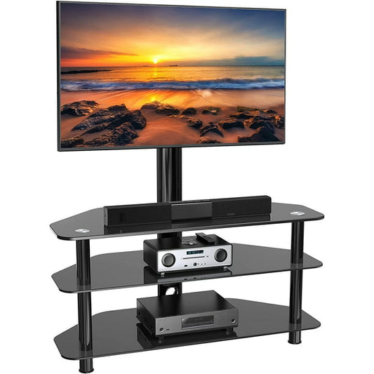 Swivel Floor TV Stand for 32-75 Inch TVs Height Adjustable Universal Corner TV Floor Stand with Storage and Cable Management, Max 600x400mm, Hold up to 110lbs - Walmart.com