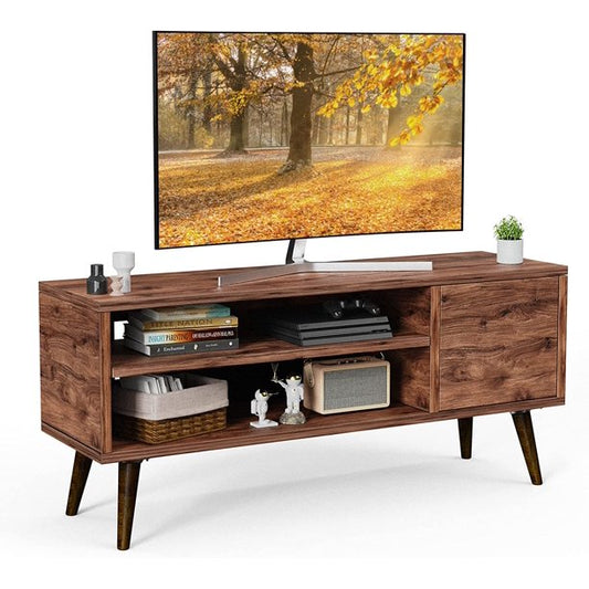 TV Console Table with Storage for 55 inch TV Retro Wood TV Stand & Entertainment Center for Living Room Bedroom - Walmart.com