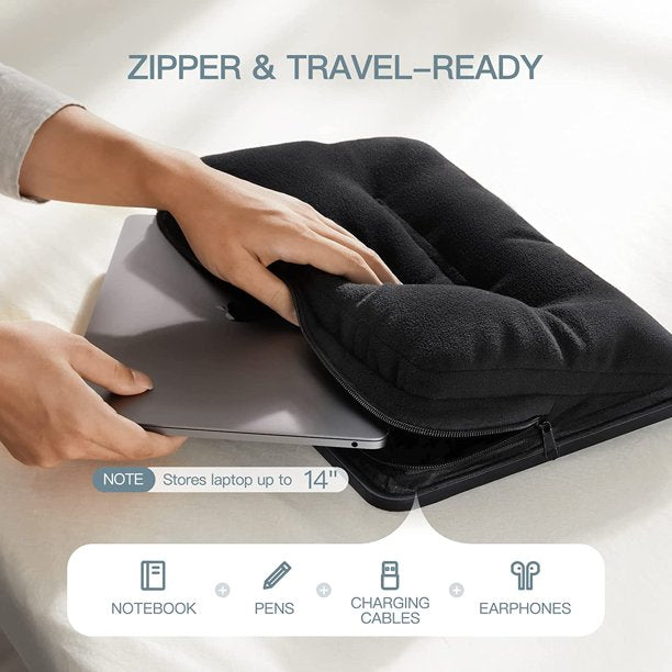 Portable Lap Desk Fits up to 14" Laptops Lightweight Laptop Tray with Zippered Storage & Anti-Slip Strip for Bed Sofa Travel - Walmart.com