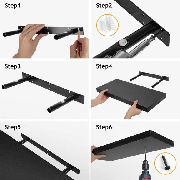 Myfurnideal 3 Packs Floating Shelves with Invisible Brackets Wall Mounted Shelves for Bedroom, Bathroom, Living Room, Kitchen - Walmart.com