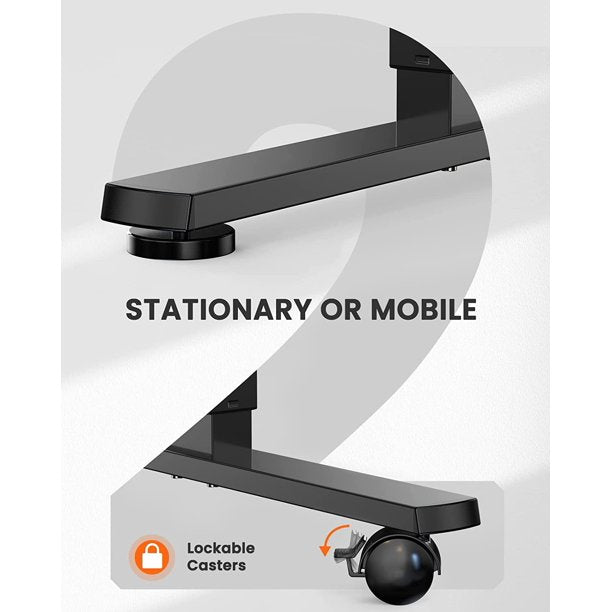Electric Standing Desk with Wheels 48 x 24 Inch Height Adjustable Computer Stand Up Table for Home Office, Black - Walmart.com