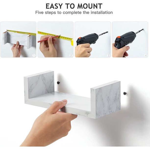Myfurnideal 3 Sets Floating Shelves Wall Mounted U Shelf Storage Shelves for Bathroom, Bedroom, Living Room, Kitchen - Walmart.com