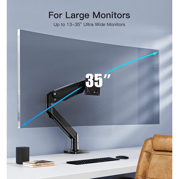 Myfurnideal Single Monitor Mount Stand for 13-35" Computer ScreenAdjustable Monitor Desk Stand with USB, Holds up to 26.4lbs - Walmart.com