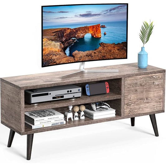 TV Console Table with Storage for 55 inch TV Retro Wood TV Stand & Entertainment Center for Living Room Bedroom - Walmart.com