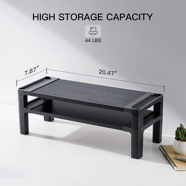 Monitor Stand Riser with Adjustable Height and 2 Platforms Ergonomic Computer Stand, Hold up to 44lbs - Walmart.com