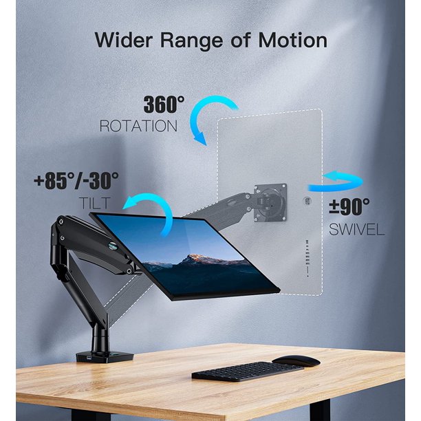 Myfurnideal Single Monitor Mount Stand for 13-35" Computer ScreenAdjustable Monitor Desk Stand with USB, Holds up to 26.4lbs - Walmart.com