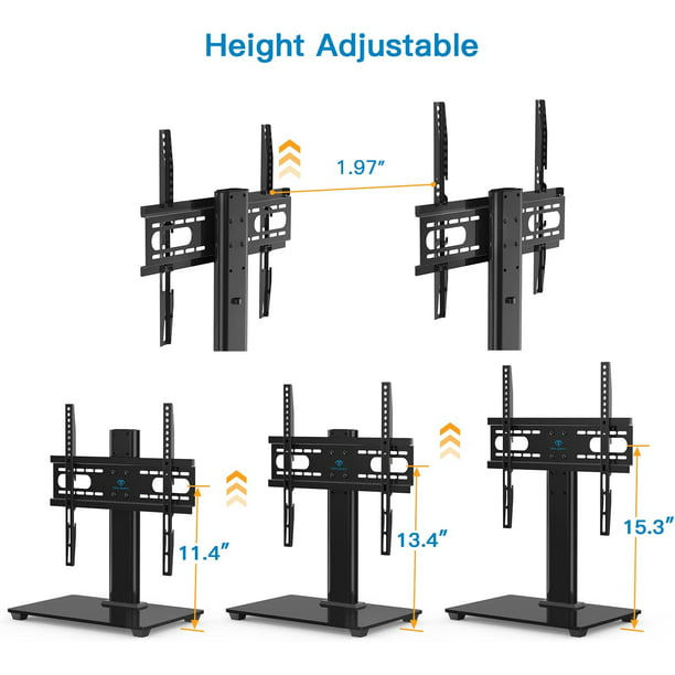 Universal TV Stand Adjustable Height Tabletop TV Stand Fits 32-55 inch TVs, Hold up to 88lbs, Max 400x400mm - Walmart.com