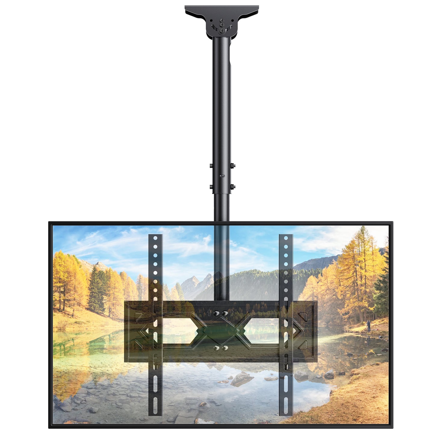 MountFTV Ceiling TV Mount for 26-65 inch TVs,Adjustable Height Full Motion Full Motion TV Mount Bracket, Holds up to 110lbs, Max 400x400mm
