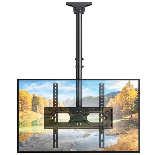 MountFTV Ceiling TV Mount for 26-65 inch TVs,Adjustable Height Full Motion Full Motion TV Mount Bracket, Holds up to 110lbs, Max 400x400mm