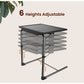 TV Tray Table, Folding Tray Table for Eating with 6 Adjustable Height & 3 Tilt Angle Adjustments, Black