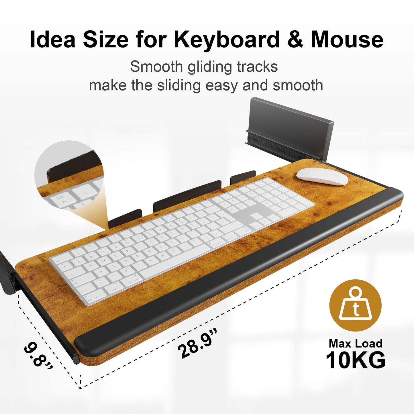 Electric Standing Desk with Keyboard Tray, 48" x 24" Adjustable Height Sit Stand Up Desk, Home Office Desk Computer Workstation, Vintage Brown