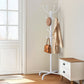 CHITOOMA 14 Hooks Coat Rack Stand Metal Storage Rack Floor Hat Clothing Display Stand, White