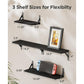 Floating Shelves Wall Mounted Set of 4, Wood Shelves for Wall Decor, Rustic Storage Shelf, Wall Shelves for Bedroom, Bathroom, Living Room, Kitchen, Office（Black）