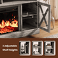 CHITOOMA Electric Fireplace TV Stand for 65 inch TVs Farmhouse TV Console with 23″ Fireplace, Gray