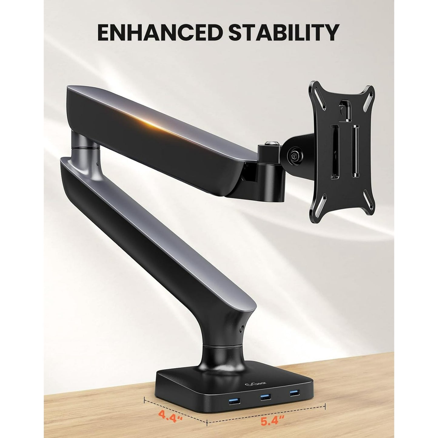 Swivel Ultrawide Curved Monitor Arm - Upgraded Sturdy Desk Mount with USB Hub, Vesa Mount Holds up to 24 lbs