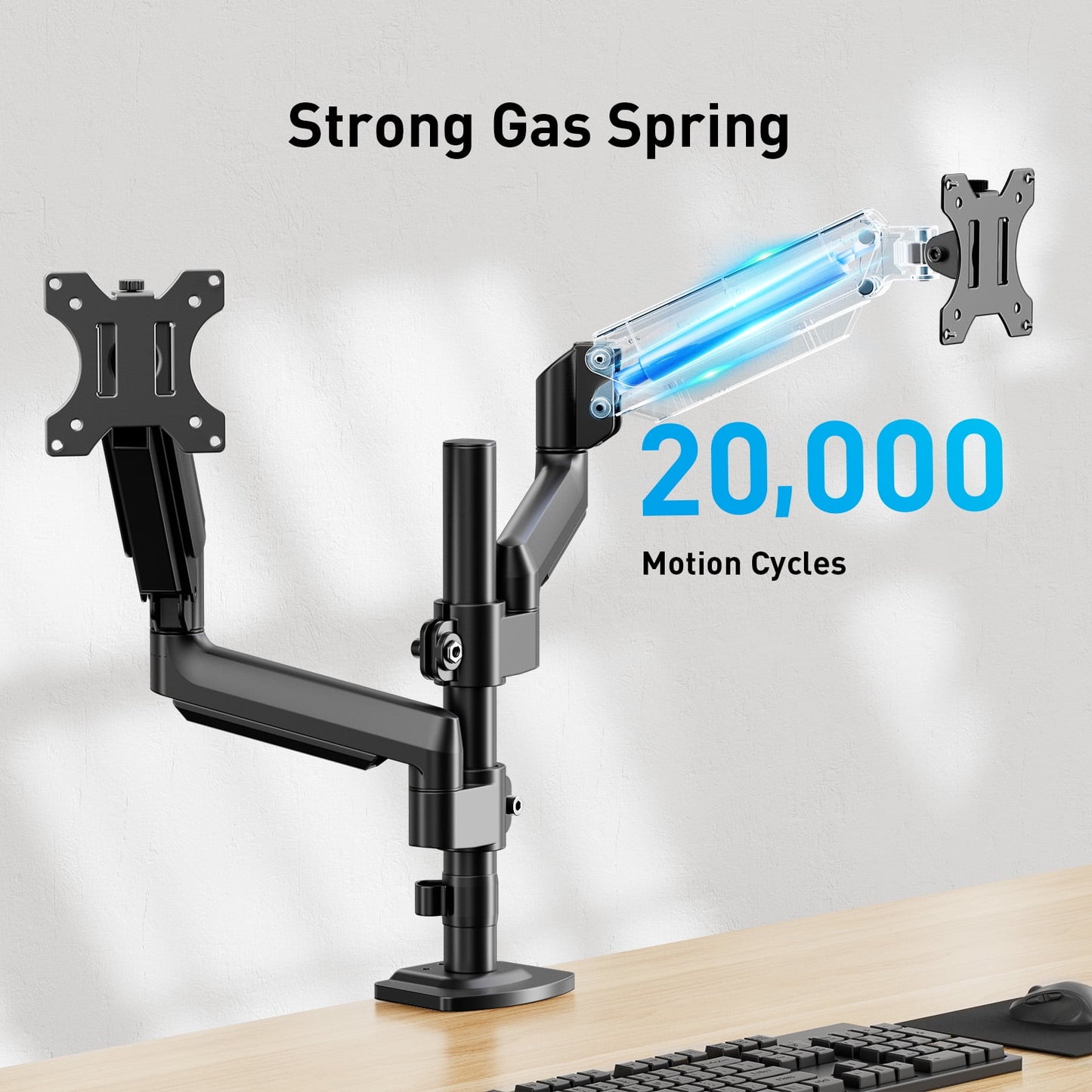 Dual Monitor Mount for 13-32 inch Screens, Adjustable Dual Monitor Arm with 180° Swivel