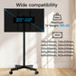MountFTV Rolling TV Stand for 22-60 inch,Mobile TV Stand Holds up to 90lbs with Height Adjustable,TV Cart with Locking Wheels Max 400x400mm