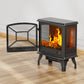 24'' Freestanding Electric Fireplace Heater Stove Portable Infrared Fireplace for Indoor, W/ Remote, Thermostat, 3 Variable Flame
