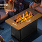 43" Rectangular Propane Gas Fire Pit Table with Glass Rocks for Patio & Garden, Black Outdoor Fireplace with Lid & Lava Rocks