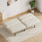 CHITOOMA 75" W Corduroy Convertible Futon Sofa Bed with Adjustable Backrest & Armrests, Comfy Loveseat Folding Sleeper Sofa Couches for Living Rooms Apartment Office, White