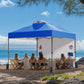 CHITOOMA 10 x 10ft Pop up Canopy Tent, Instant Outdoor Shelter Easy Portable Straight Leg Canopy Tent with Pockets Sidewall, Blue