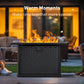 43" Rectangular Propane Gas Fire Pit Table with Glass Rocks for Patio & Garden, Black Outdoor Fireplace with Lid & Lava Rocks