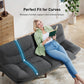 CHITOOMA 66'' Futon Sofa Bed, Grey Corduroy Memory Foam Futon Sleeper Sofa Loveseat Convertible Couch Bed for Small Compact Living Spaces,Apartment