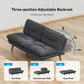 CHITOOMA 66'' Futon Sofa Bed, Grey Corduroy Memory Foam Futon Sleeper Sofa Loveseat Convertible Couch Bed for Small Compact Living Spaces,Apartment