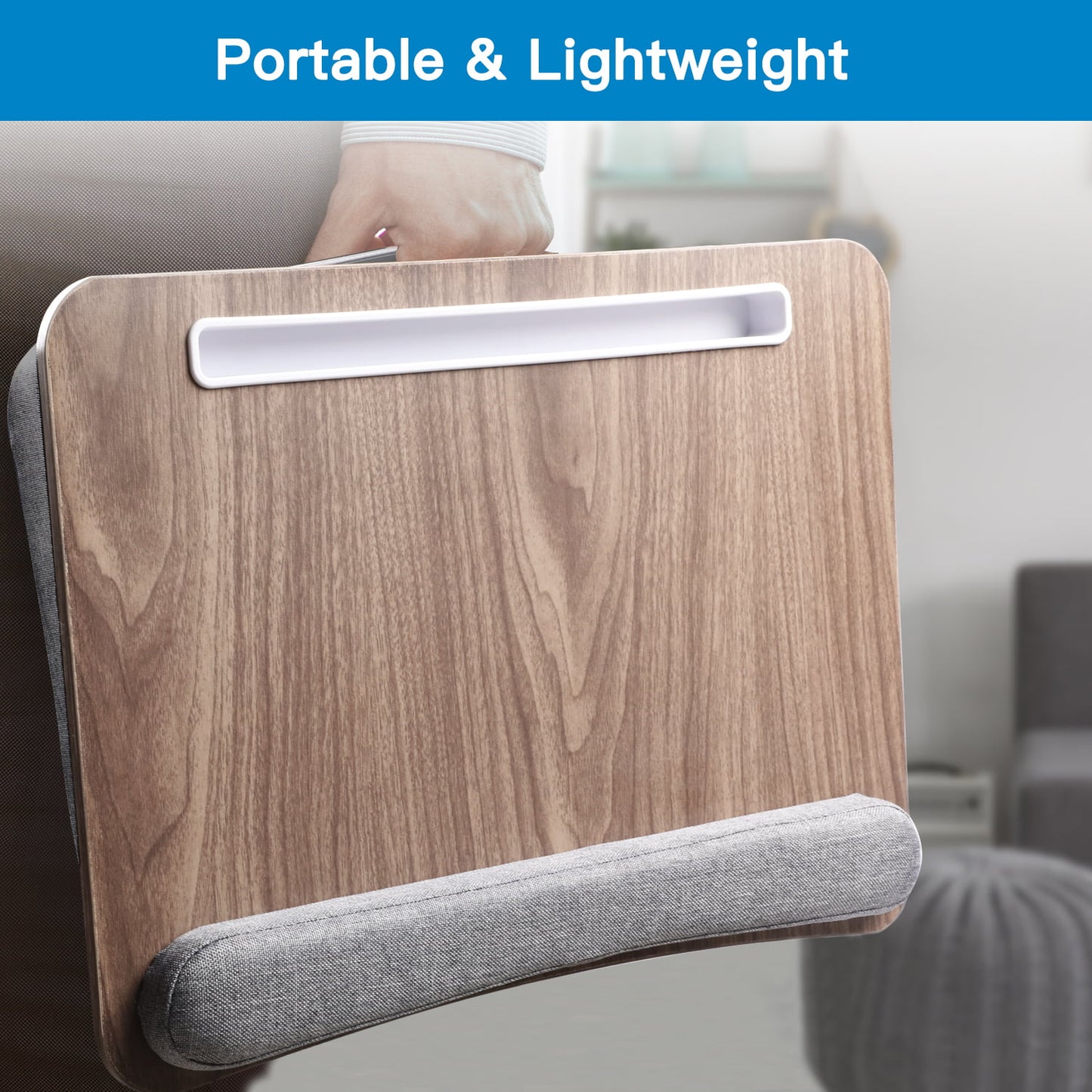 Portable Home Office Lap Desk with Pillow Cushion Fits Up To 15.6 Inch Laptops - Walmart.com