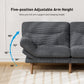 CHITOOMA 66'' Futon Sofa Bed, Grey Corduroy Memory Foam Futon Sleeper Sofa Loveseat Convertible Couch Bed for Small Compact Living Spaces,Apartment
