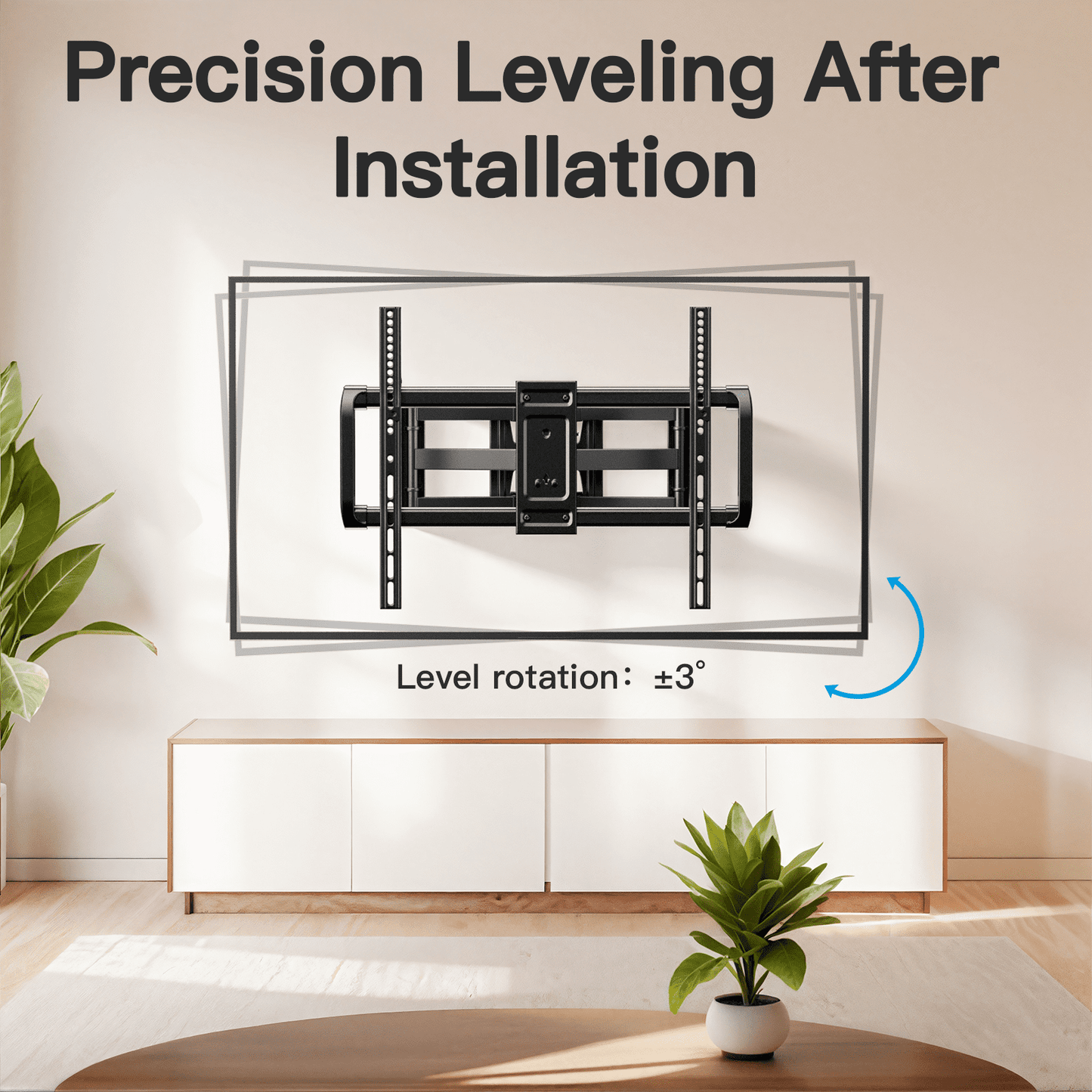 MountFTV Full Motion TV Wall Mount Bracket for 37-90 inch TVs, Max 600x400mm, Holds up to 132lbs
