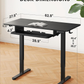 63" x 28" Large Electric Standing Desk with Keyboard Tray and 4 Memory Pre-set, Adjustable Height Sit Stand Up Computer Desk, Black