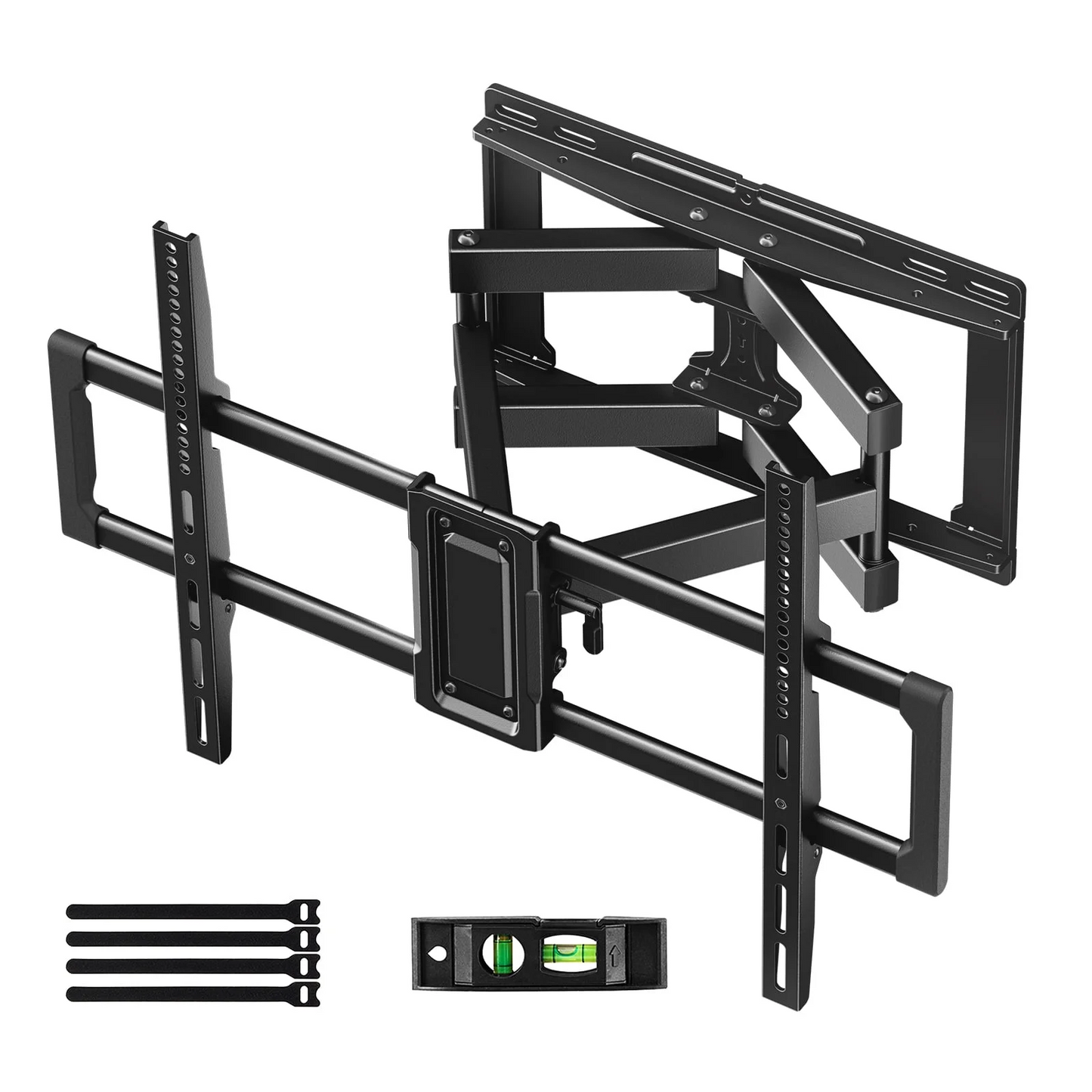 MountFTV Full Motion TV Wall Mount Bracket for 40–82 Inch Flat Curved TVs, 12″/16″ Wood Studs, Max 600 x 400mm, Holds up to 110lbs