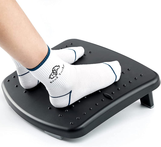 Myfurnideal Adjustable Footrest with 2 Heights Ergonomic Foot Stool for Office, Home