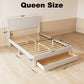 CHITOOMA Queen Bed Frame with Headboard, Velvet Upholstered Platform Bed Frame Queen Size with Storage Drawers, No Box Spring Needed, Heavy Duty, White