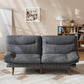 CHITOOMA 75" W Corduroy Convertible Futon Sofa Bed with Adjustable Backrest & Armrests, Comfy Loveseat Folding Sleeper Sofa Couches for Living Rooms Apartment Office, Gray
