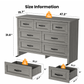 Farmhouse 7 Drawer Double Dresser for Bedroom, 47.2"W Contemporary Wood Chest of Drawer Storage Cabinet for Living Room, Hallway, Entryway, Nursery Room, Gray