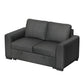 CHITOOMA 60'' Pull Out Sofa Bed Convertible Sleeper Couch with Charging Port, Upholstered Sectional Sofa with 2 Pillows, Reclining Sofas for Living Room, Black
