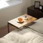 C Shaped Metal Sofa Side End Table Side Table TV Tray Table for Sofa,Couch Table,Bedroom(Rustic Brown)