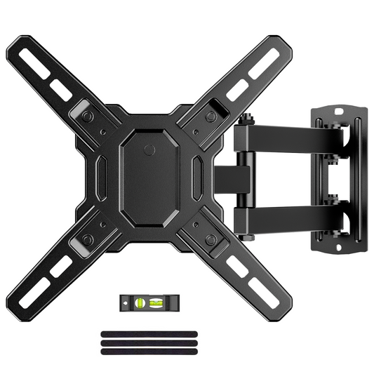MountFTV Full Motion TV Wall Mount Bracket 360°Rotation for 13-42 inch Flat Curved Screen TVs & Monitors, Max 200x200mm, Holds up to 44 lbs