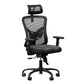 Kyspho Ergonomic Office Chair with Padded Lumbar Support, 2D Headrest, Adjustable Armrests, Upgraded Contoured Seat Cushion, 130° Rocking Tilt, Computer Chair for Home Office