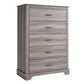 CHITOOMA 5 Dresser for Bedroom Wooden Chest of Drawers Dresser for Living Room, Entryway, Gray
