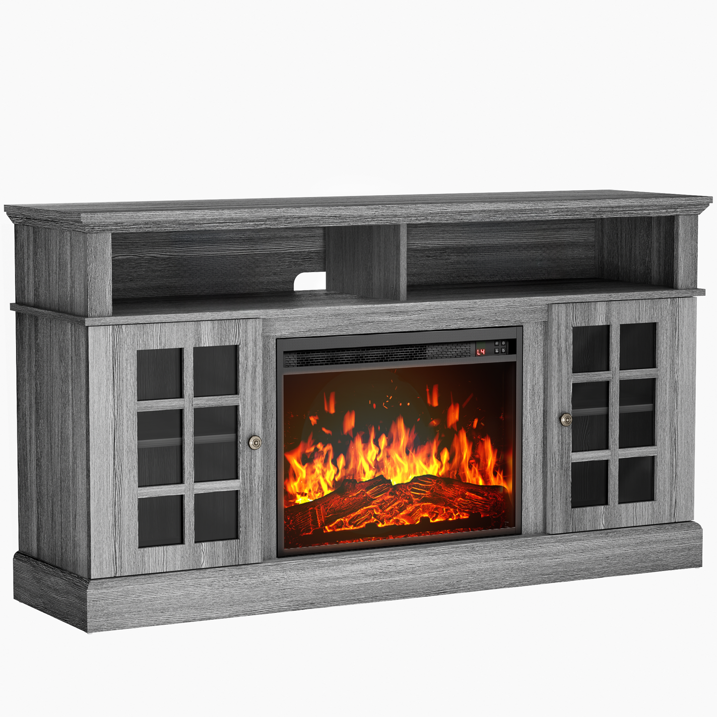 Electric Fireplace TV Stand for 65″ TVs with remote control Fireplace Entertainment Center TV Console Table with 23″ Fireplace, Holds up to 200 lbs