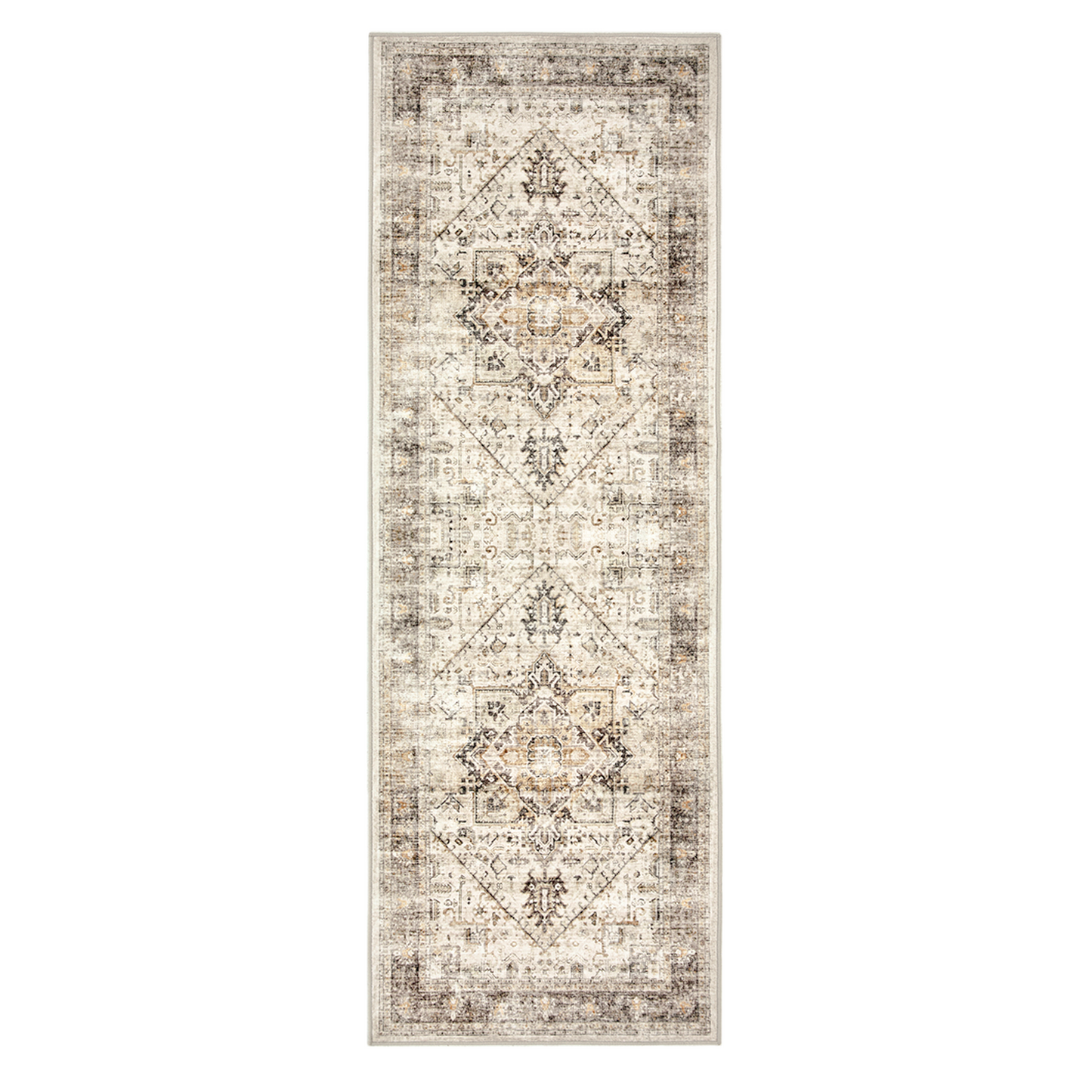 2'x6' Washable Runner Rug with Non-Slip Backing for Hallway, Kitchen, Entryway, Bedroom, Laundry, Bathroom