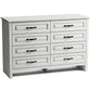 Farmhouse 8 Drawer Horizontal Dresser for Bedroom, Modern White Chest of Drawers Wood Storage Cabinet for Living Room, Hallway, Entryway, Nursery Room